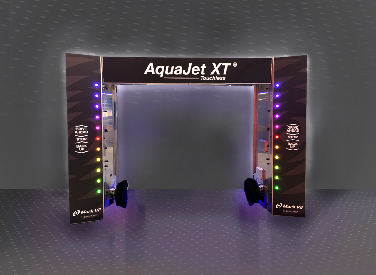 Mark VII's AquaJet touch free wash with wheel cleaners but no brush arms.