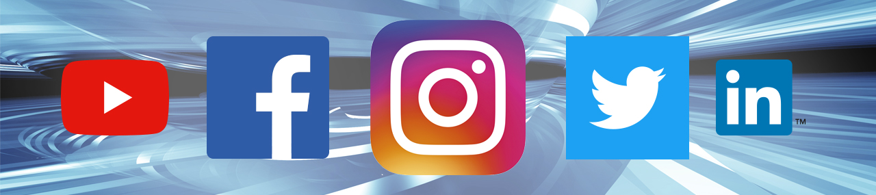 A wall paper that appears to be zooming in with the icons for YouTube, Facebook, Instagram, X, and LinkedIn.