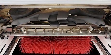 The Mark VII AquaDri C-15 contouring dryer with two motors producing high velocity air through an array of nozzles.