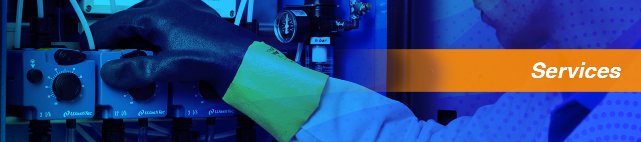 Our factory trained chemical technicians servicing a Mark VII car wash.